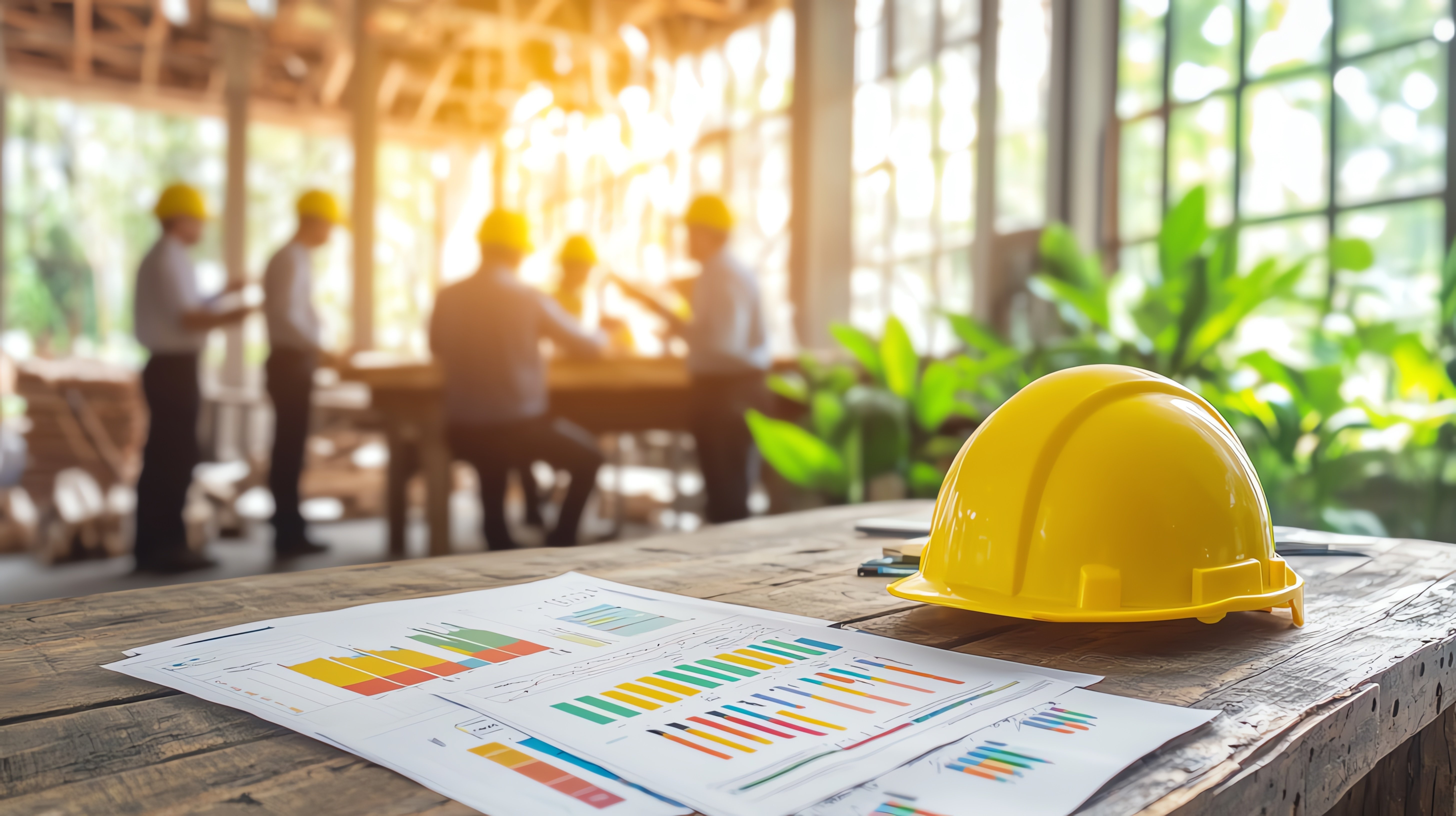 Image of a hard hat on table 